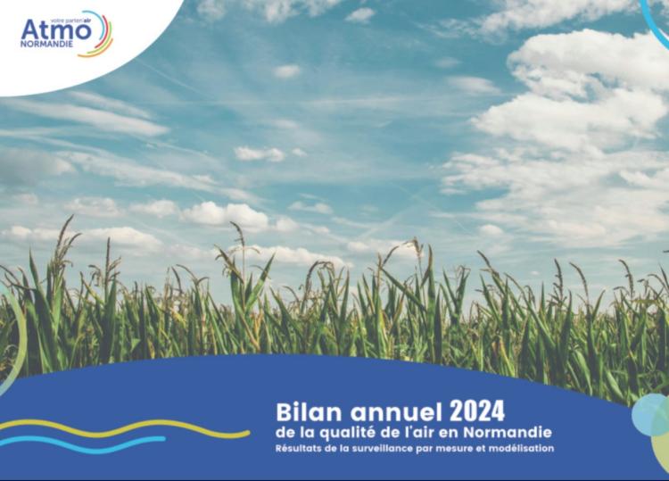 Couverture du bilan annuel 2024 de la qualité de l’air en Normandie (crédit photo : Atmo Normandie)