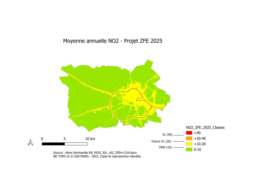 ZFE-m de Caen-la-Mer : évaluation de l'impact de la restriction de la circulation routière sur la qualité de l'air (copyright : Atmo Normandie)